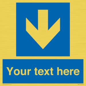 Custom Directional signage blue down arrow 